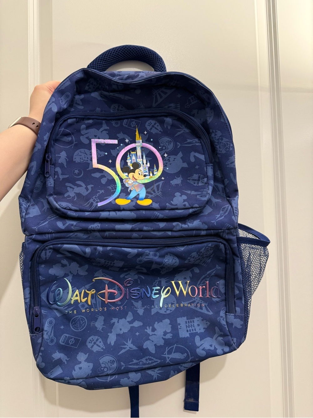 Disney Kids Navy Blue Walt Disney World 50th Anniversary Backpack